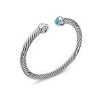 Серебряный браслет Classic Cable с бриллиантами (5 мм) 2