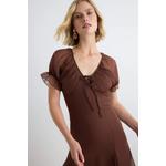 Платье Brown Shift/Straight Cut Midi Woven Chiffon 2
