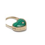 Серьга Créole Cadenas Coeur из желтого золота с малахитом и бриллиантами 2