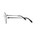 Очки Alexander McQueen Square-Frame Metal Optical Frames «Рутений/Прозрачный» 3