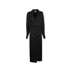 draped-detail long-sleeve midi dress 1