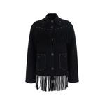 fringe-trimmed whipstitch cardigan 1