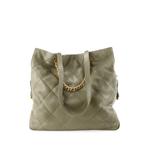 Front Pocket Drawstring Shopping Bag Quilted Shiny Lambskin Medium shoulder bag 2