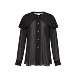 cape-panel sheer blouse 1