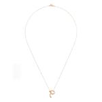 18K yellow gold P diamond necklace 1