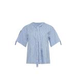 striped tie-neck top 1
