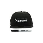 Бейсболки Supreme Sharpie Box Logo New Era 'Black' 1