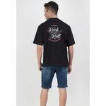Свободная футболка Oversized Rock And Roll Black Cotton Short Sleeve Crew Neck Relaxed Tee 3