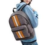 Рюкзак West Backpack In Signature Canvas With Varsity Stripe Серый/Охра/Мел CV922 4