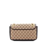 Маленькая сумка на плечо GG Marmont Flap Bag Diagonal Quilted GG Canvas with Leather 2