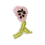 Pink Poppy beaded earring 1
