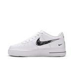 Кроссовки Nike Air Force 1 Low GS 'Doodle Swoosh - White Black' 3