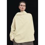 Хлопковая рубашка с высоким воротником и асимметричным подолом 1