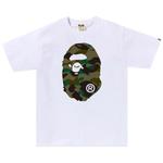 Футболки BAPE 1st Camo Big Ape Head Tee 'White/Green' 1