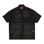 Рубашка на пуговицах Supreme Mesh Stripe с коротким рукавом 'Черный' 1