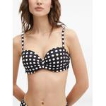 Sauvage polka-dot ruched bikini top 1