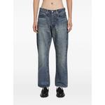heart-embroidered straight-leg jeans 1