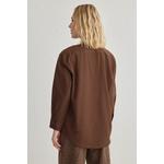 Коричневая рубашка из ткани, обычный крой 5
