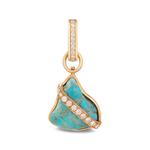 medium Liberté diamond and turquoise charm 2