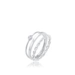 Swarovski® Кристальный набор колец Twisted Stack – 925 серебро 1