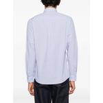 vertical-stripe logo-embroidered shirt 4