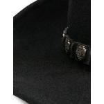 feather-detail leather-trimmed hat 6