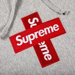 Худи Supreme Cross Box Logo Hooded Sweatshirt 'Heather Grey' 2