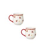 Christmas-print mugs (set of two) 2