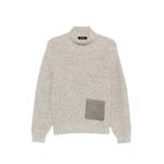 suede-patch ribbed-knit sweater 1