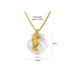 Кулон Bullion Gold Pearl Shell & Gold Seahorse 4