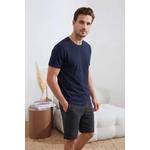 Темно-синий пижамный комплект Regular/Normal Cut Bottom Striped Knitted Tmnss26Pt00036 2