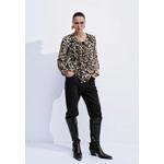Блуза с леопардовым принтом, рюшами и длинным рукавом 6