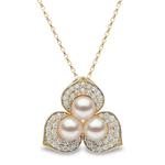 Подвеска Petal из желтого золота с жемчугом и бриллиантами 1