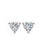 Серьги-гвоздики Heart из розового золота с бриллиантами 1