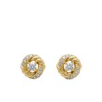 Серьги-гвоздики Petite Infinity из желтого золота с бриллиантами (7.8 мм) 1