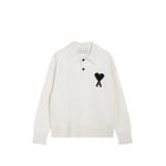white wool polo with Ami de Coeur 1