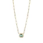 Колье Manhattan Prasiolite из желтого золота с подвеской 1