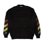Свитера Off-White Diag Brushed Mohair Crewneck Sweater 'Черный/Радуга' 1