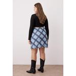 Подростковая трикотажная юбка plus-size с клетчатым узором 4