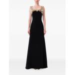 floral-appliqué square-neck maxi dress 1
