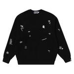 Свитеры BAPE Multi Logo Relaxed Fit с круглым вырезом «Черный» 1