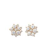 Серьги-гвоздики Cocktail Disc из желтого золота с бриллиантами 1