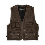 Жилеты Supreme Leather Cargo Vest 'Коричневый' 1