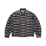 Джинсовые куртки Supreme Jacquard Logos Denim Trucker Jacket 'Жесткий индиго' 1