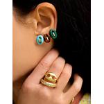 Серьги Mariner из желтого золота с бриллиантами и малахитом 2