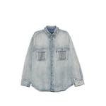 Nelson distressed patchwork denim shirt 1