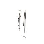 charm-detail asymmetric drop earrings 1