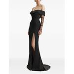 off-shoulder mesh-sleeve maxi dress 3