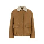 shearling-collar button-up jacket 1