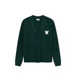 logo-patch V-neck cardigan 1
